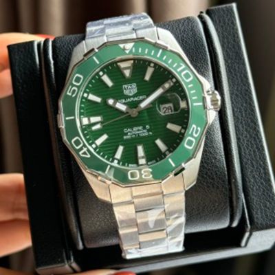 TAG Heuer Watch Bands Replacement Aquaracer Calibre 5  Green Ceramic Bezel Watch